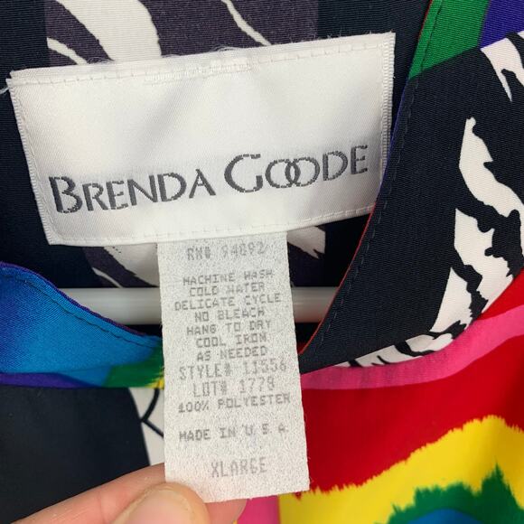 Brenda Goode Women's Colorful Shoulder Pads Bomber Full Zip Jacket Size XL - Picture 2 of 5